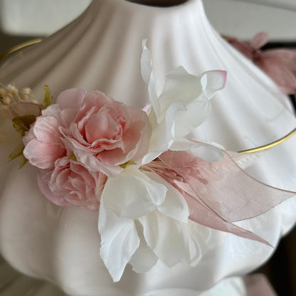 Tiara de Cabelo Elegante De Cerimónia Floral Feita á Mão