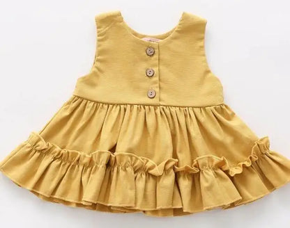 Vestido Tutu de 3 Camadas em Algodão e Linho para Bebé Menina