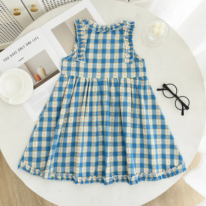 Vestido Casual Floral com Alças para Menina