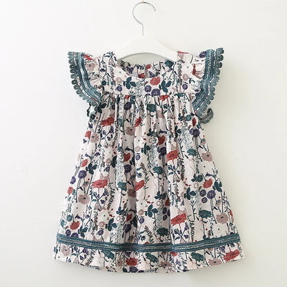 Vestido com Alças em Padrão aos Quadrados para Menina