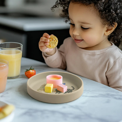 Prato de Silicone Infantil em Forma de Dinossauro – Antiderrapante, Livre de BPA
