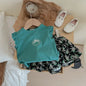 Conjunto Infantil de Verão - Top Sem Mangas com Estampado Floral e Calções