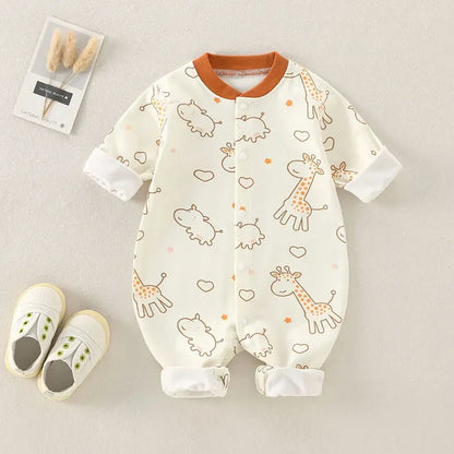 Babygrow de Algodão com Estampado Cartoon Manga Comprida
