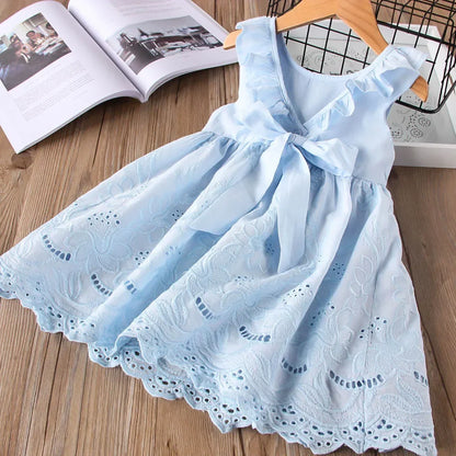 Vestido com Alças em Padrão aos Quadrados para Menina