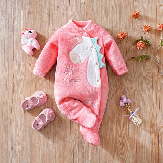 Babygrow em Flanela com Bordado de Dinossauro