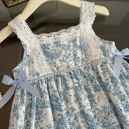 Vestido com Renda e Laço para Menina