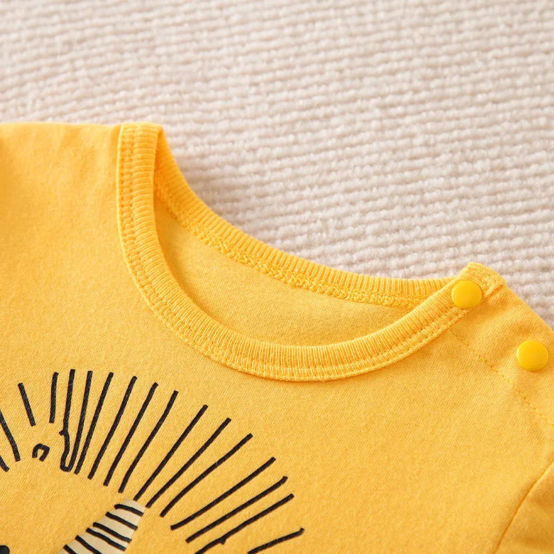 Babygrow de Verão Estampa de Leão em Algodão