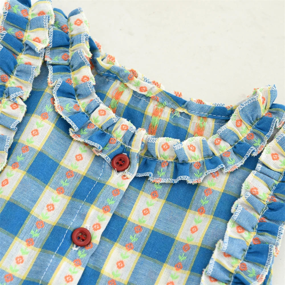 Vestido Casual Floral com Alças para Menina
