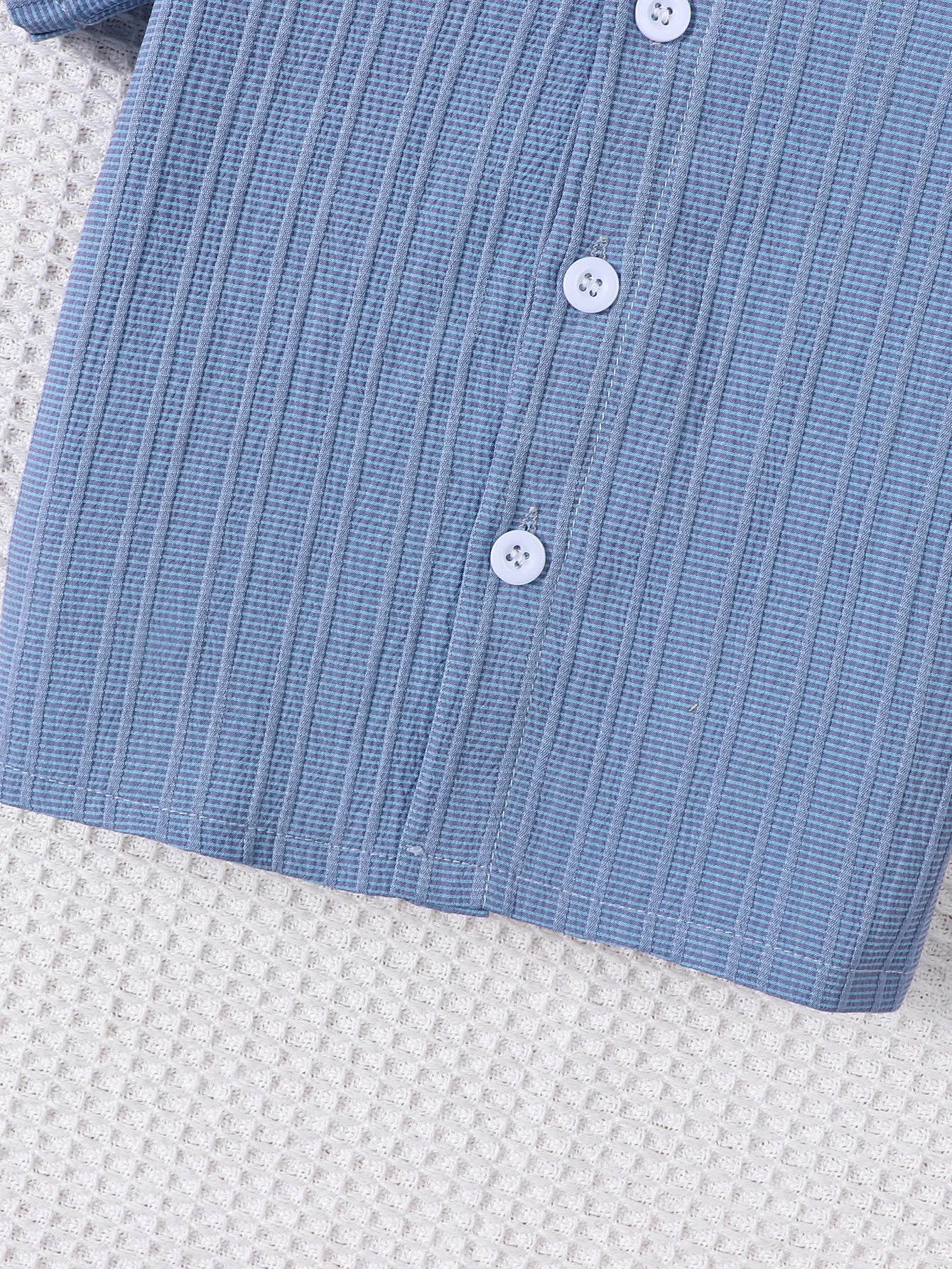 Conjunto de Verão para Menino - Camisa de Manga Curta e Calções em Tecido Jacquard