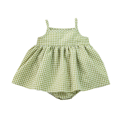 Vestido Casual com Alças e Bolsa Incorporada para Bebé 100% Algodão