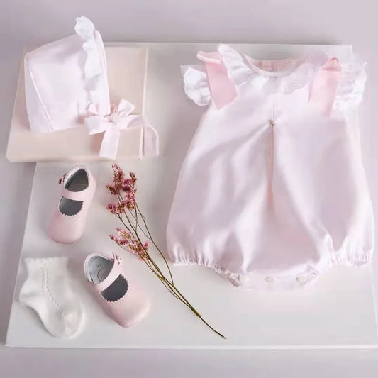 Fato de Verão para Bebé Menina com Gorro – Algodão