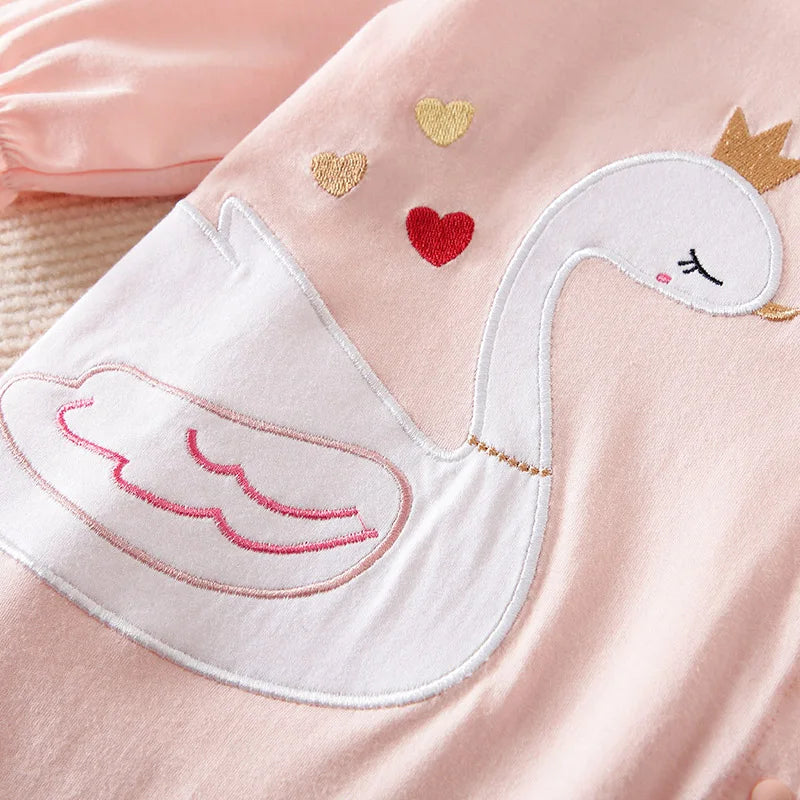 Babygrow de Algodão com Cisne Bordado