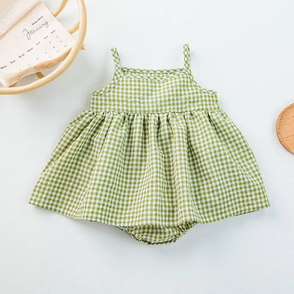 Vestido Casual com Alças e Bolsa Incorporada para Bebé 100% Algodão