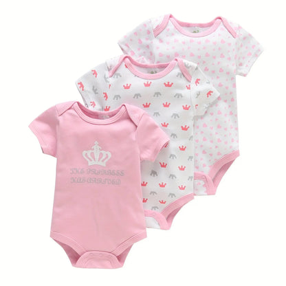 Conjunto de 3 Bodys para Bebé – 100% Algodão