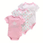 Conjunto de 3 Bodys para Bebé – 100% Algodão