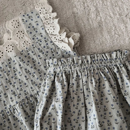 Conjunto Infantil de 2 Peças – Top sem Mangas com Estampado Floral e Calções