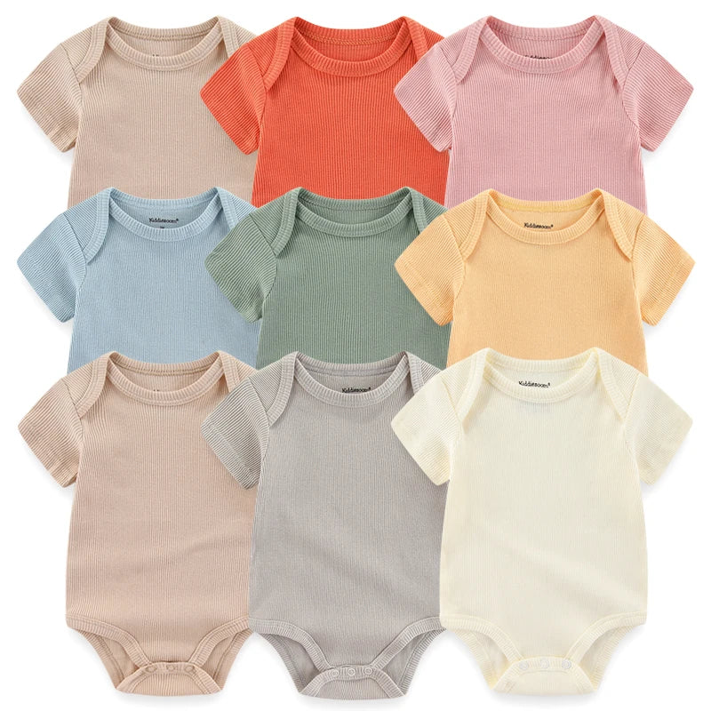 Conjunto 5 Peças para Recém-Nascido – Babygrows em Algodão Canelado