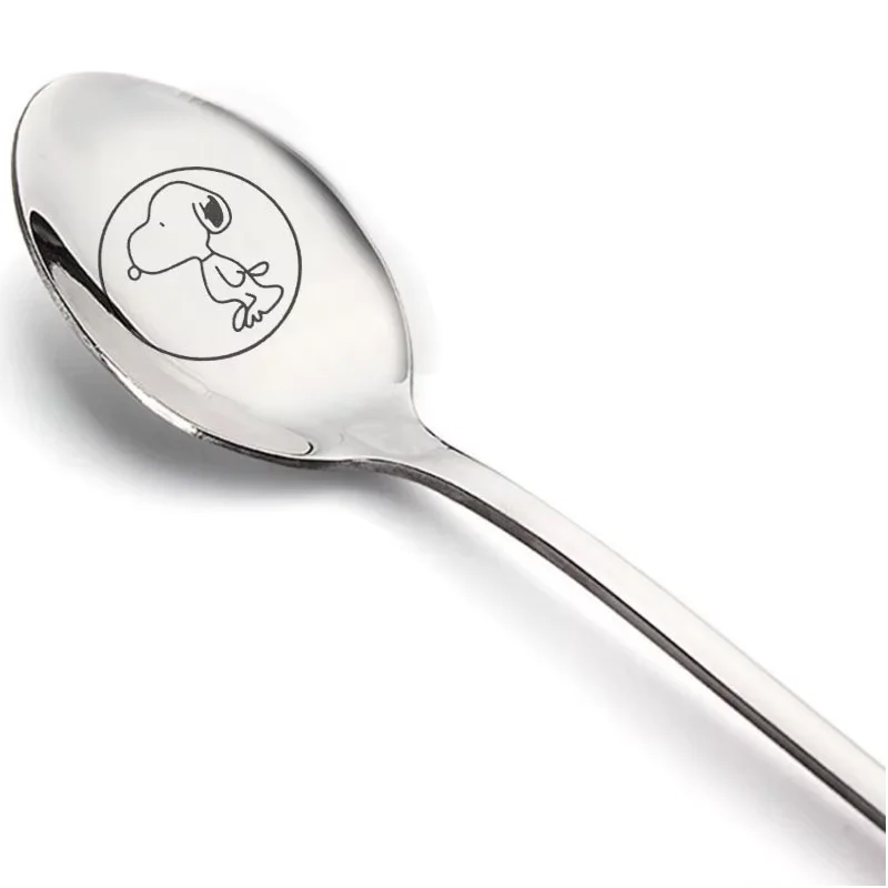 Colher Infantil em Aço Inoxidável com Estampa do Snoopy para Crianças