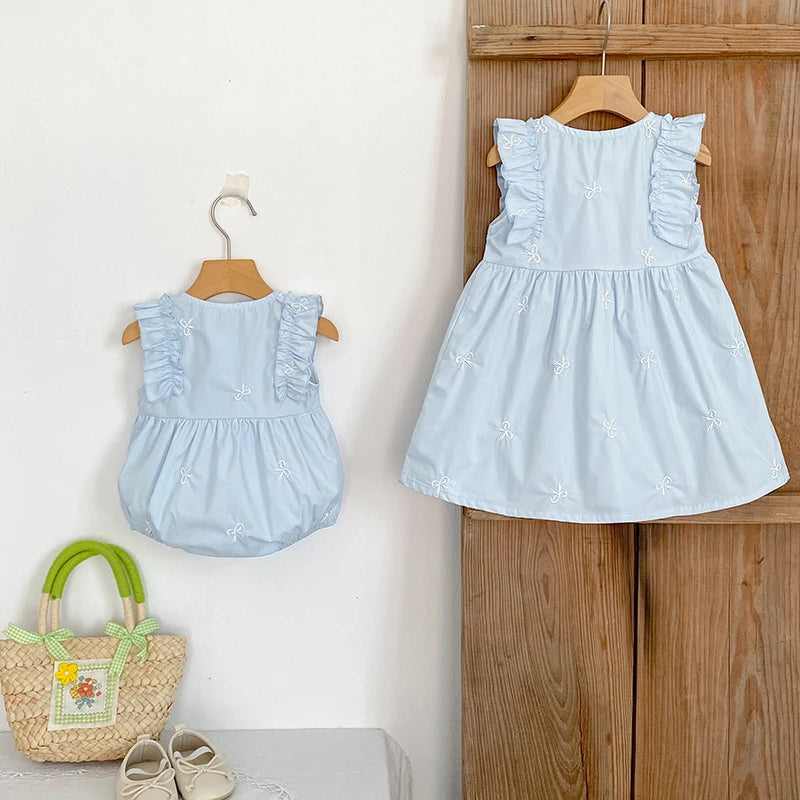 Conjunto de Verão de Bebé Menina com Bordado