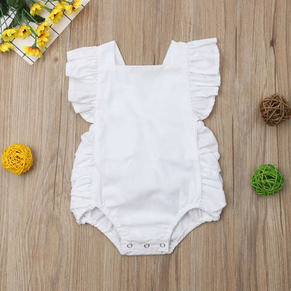 Fato de Verão sem Mangas para Bebé Menina com Folhos