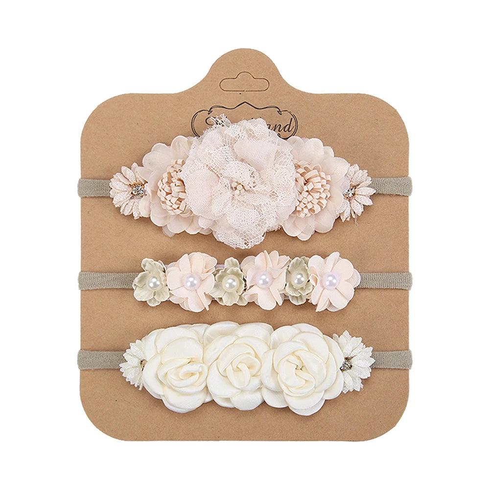Conjunto 3 de Bandas de Cabelo com Flores