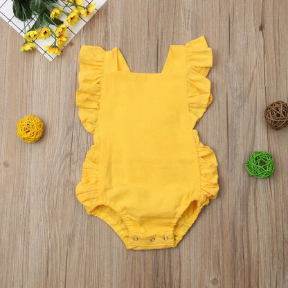 Fato de Verão sem Mangas para Bebé Menina com Folhos