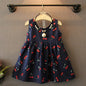 Vestido com Alças em Padrão aos Quadrados para Menina