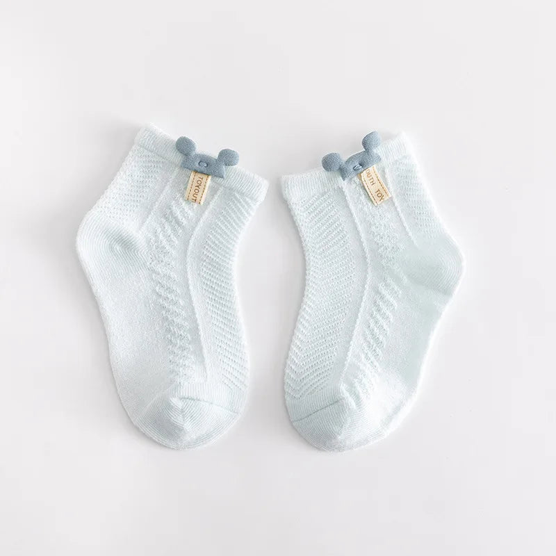 4 Pares de Meias de Bebé em Malha Fina Algodão