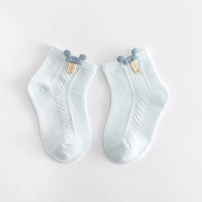 4 Pares de Meias de Bebé em Malha Fina Algodão