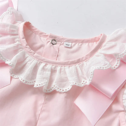 Fato de Verão para Bebé Menina com Gorro – Algodão