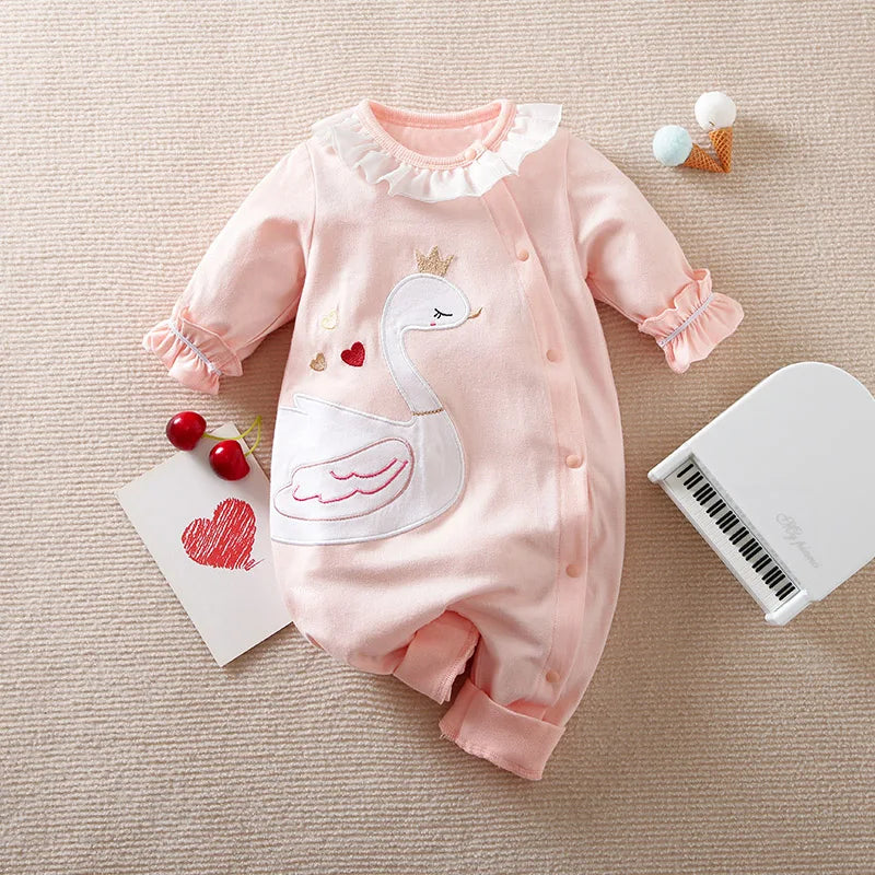Babygrow de Algodão com Cisne Bordado