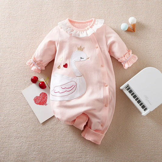 Babygrow de Algodão com Cisne Bordado