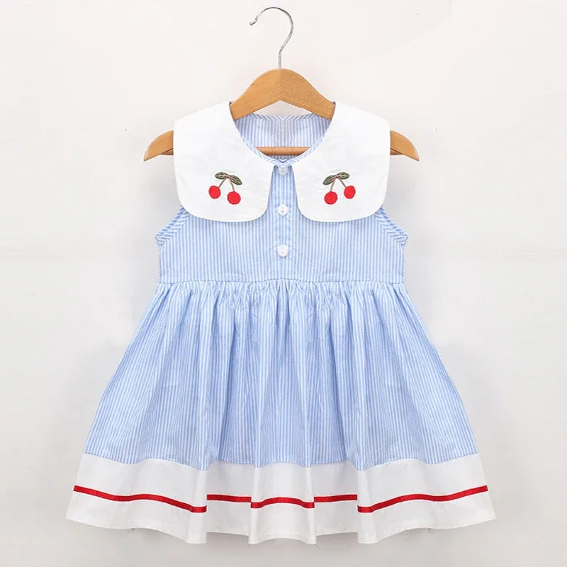 Vestido com Alças em Padrão aos Quadrados para Menina