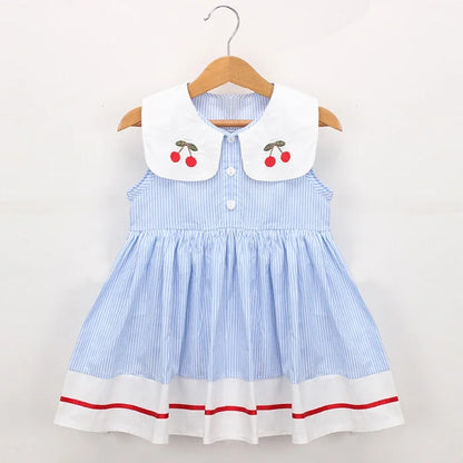 Vestido com Alças em Padrão aos Quadrados para Menina