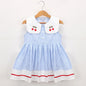 Vestido com Alças em Padrão aos Quadrados para Menina
