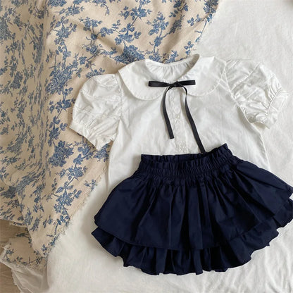 Calções com Folhos Estilo Saia para Menina