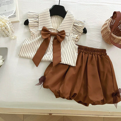 Conjunto de Verão para Menina – 2 Peças com Top Sem Mangas e Calções