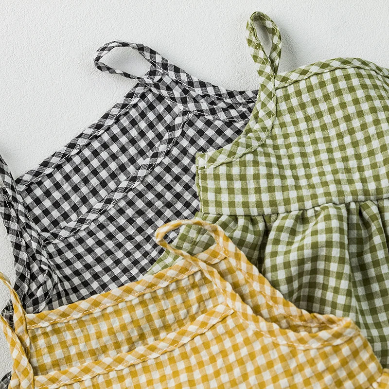 Vestido Casual com Alças e Bolsa Incorporada para Bebé 100% Algodão