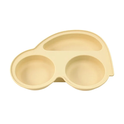 Prato Infantil em Silicone com Formato de Carro – Antiderrapante, Seguro e Divertido