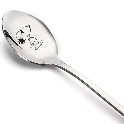 Colher Infantil em Aço Inoxidável com Estampa do Snoopy para Crianças