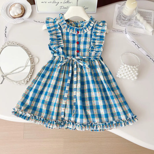 Vestido Casual Floral com Alças para Menina