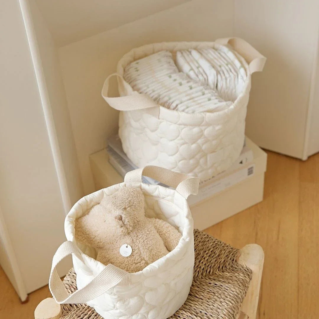 Cesta de Armazenamento em Algodão para Fraldas, Roupa e Brinquedos – Organizador de Berço