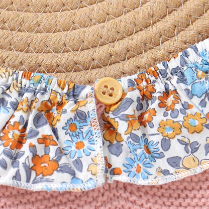 Conjunto de Verão para Bebé Menina Casual de Manga Curta com Calções Florais