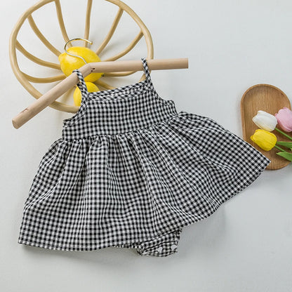 Vestido Casual com Alças e Bolsa Incorporada para Bebé 100% Algodão