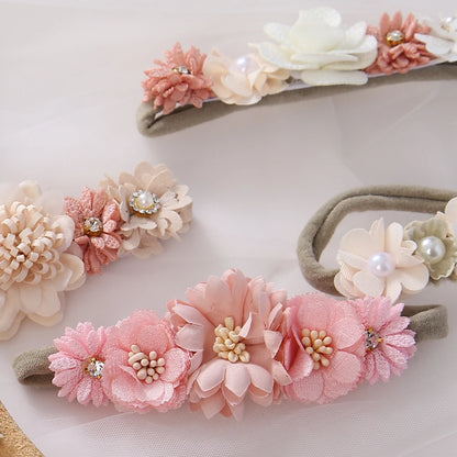 Conjunto 3 de Bandas de Cabelo com Flores