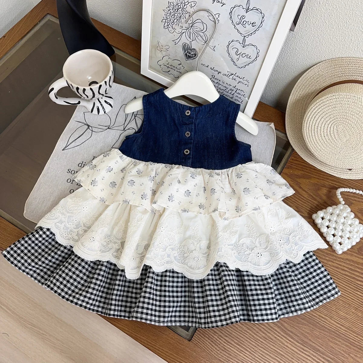Vestido de Verão em Camadas com Renda