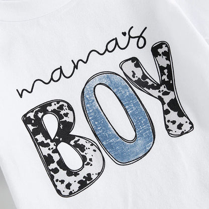 Conjunto de Verão para Menino – T-shirt com Estampa e Calções com Cintura Elástica