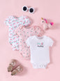 Conjunto de 3 Bodys para Bebé – 100% Algodão