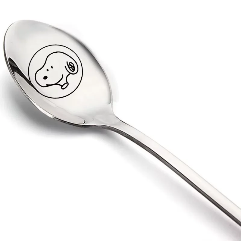 Colher Infantil em Aço Inoxidável com Estampa do Snoopy para Crianças