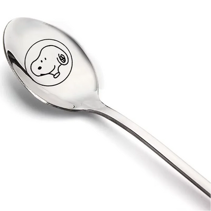 Colher Infantil em Aço Inoxidável com Estampa do Snoopy para Crianças